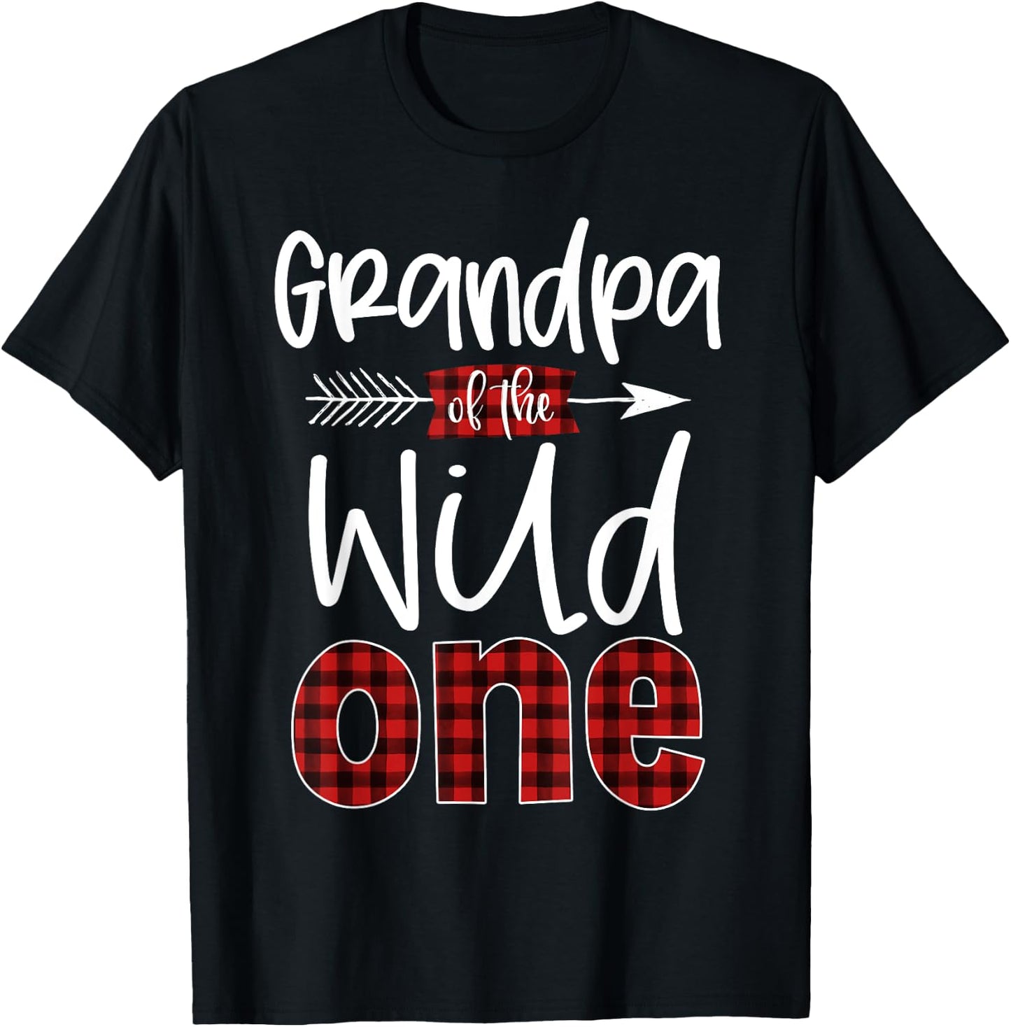 Grandpa of the Wild One Shirt Plaid Lumberjack 1st Birthday T-Shirt - T-Shirt | Black