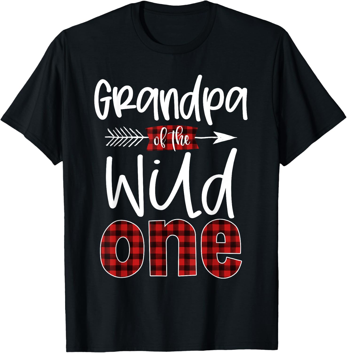 Grandpa of the Wild One Shirt Plaid Lumberjack 1st Birthday T-Shirt - T-Shirt | Black