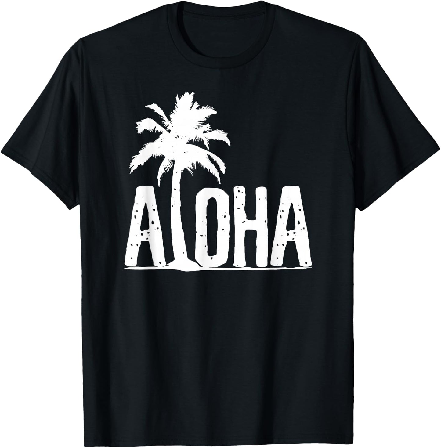 Aloha Beach Summer Palm Trees Hawaii Surfer Gift T-Shirt - T-Shirt | Black