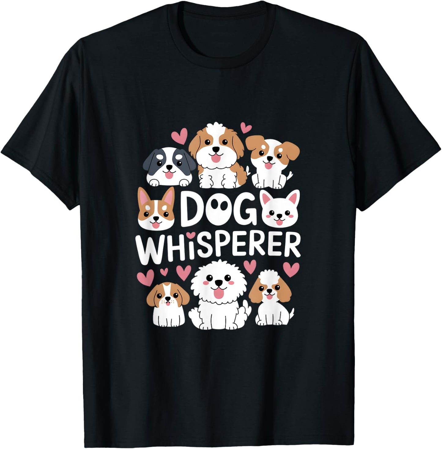 Dog Whisperer Funny Cute Dog Owner Lover Women Kids T-Shirt - T-Shirt | Black