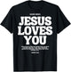 Jesus Loves You (John 3:16) Bible Verse (On Back) Christian T-Shirt - T-Shirt | Black