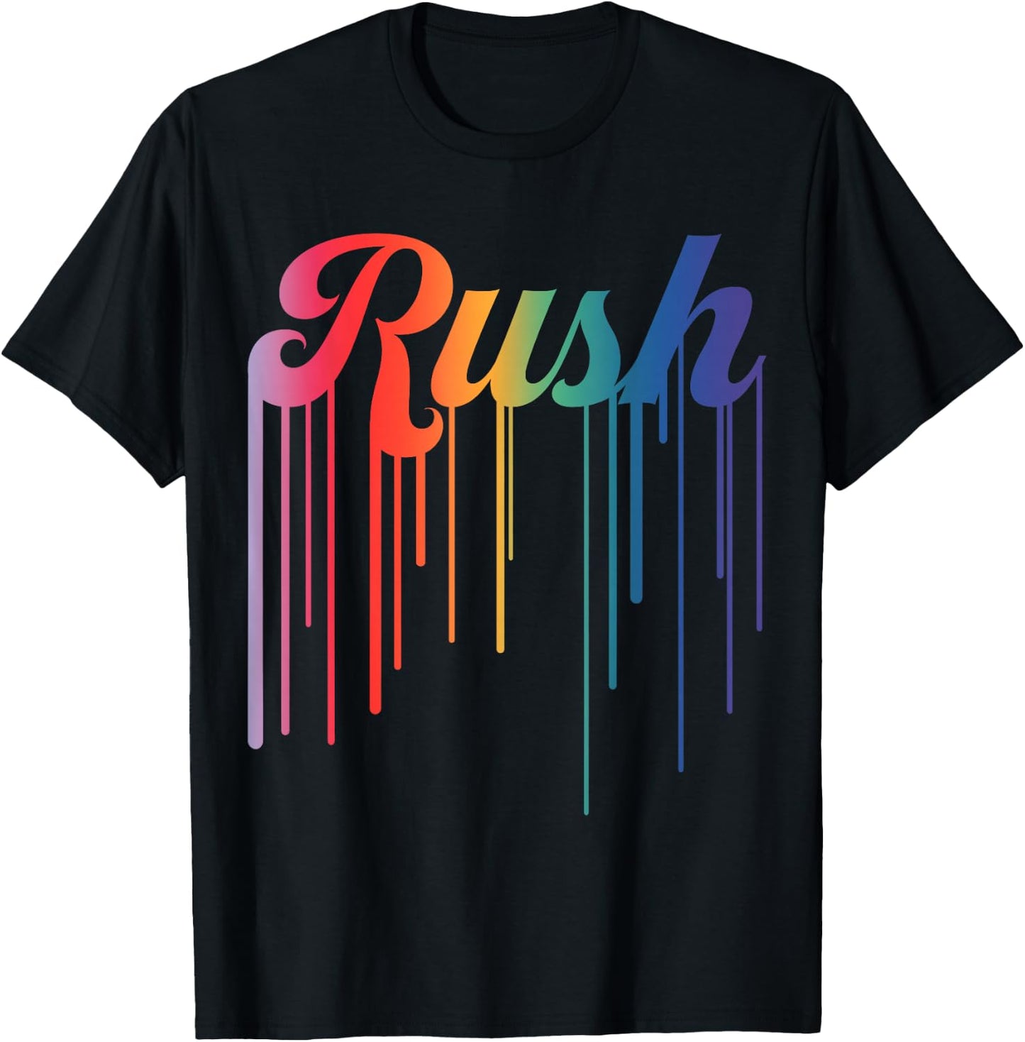 Retro Rush Name Vintage Hearts Gifts Men Kids Meme T-Shirt - T-Shirt | Black