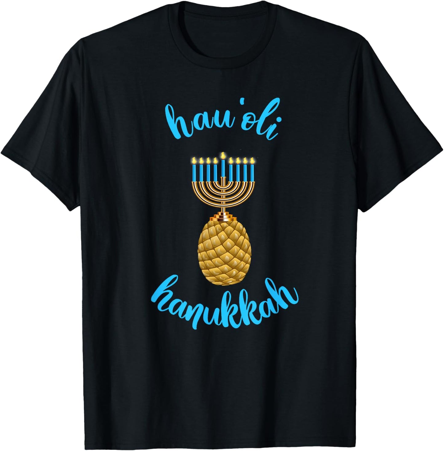 Happy Chanukkah from Hawaii Shirt - Hau'oli Hanukkah T-Shirt - T-Shirt | Black