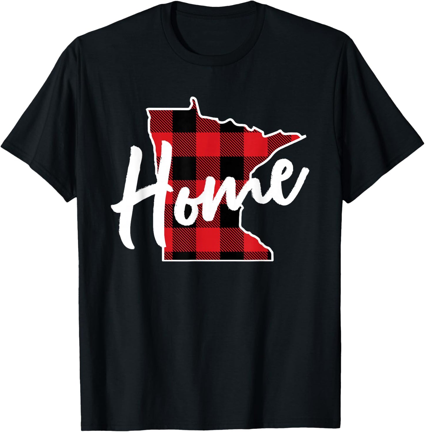 Lumberjack Buffalo Plaid Minnesota Home State Gift T-Shirt - T-Shirt | Black