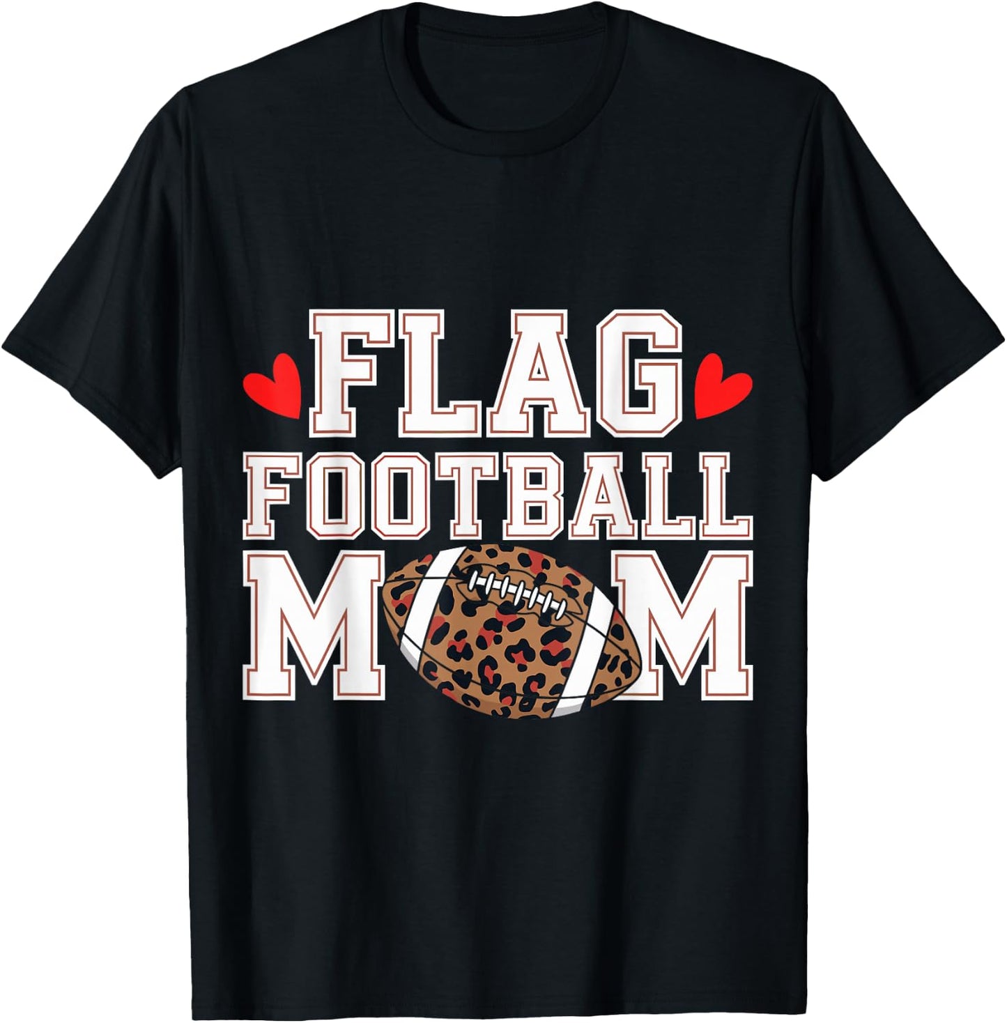Flag Football Mom Funny Flag Football Player Mom T-Shirt - T-Shirt | Black