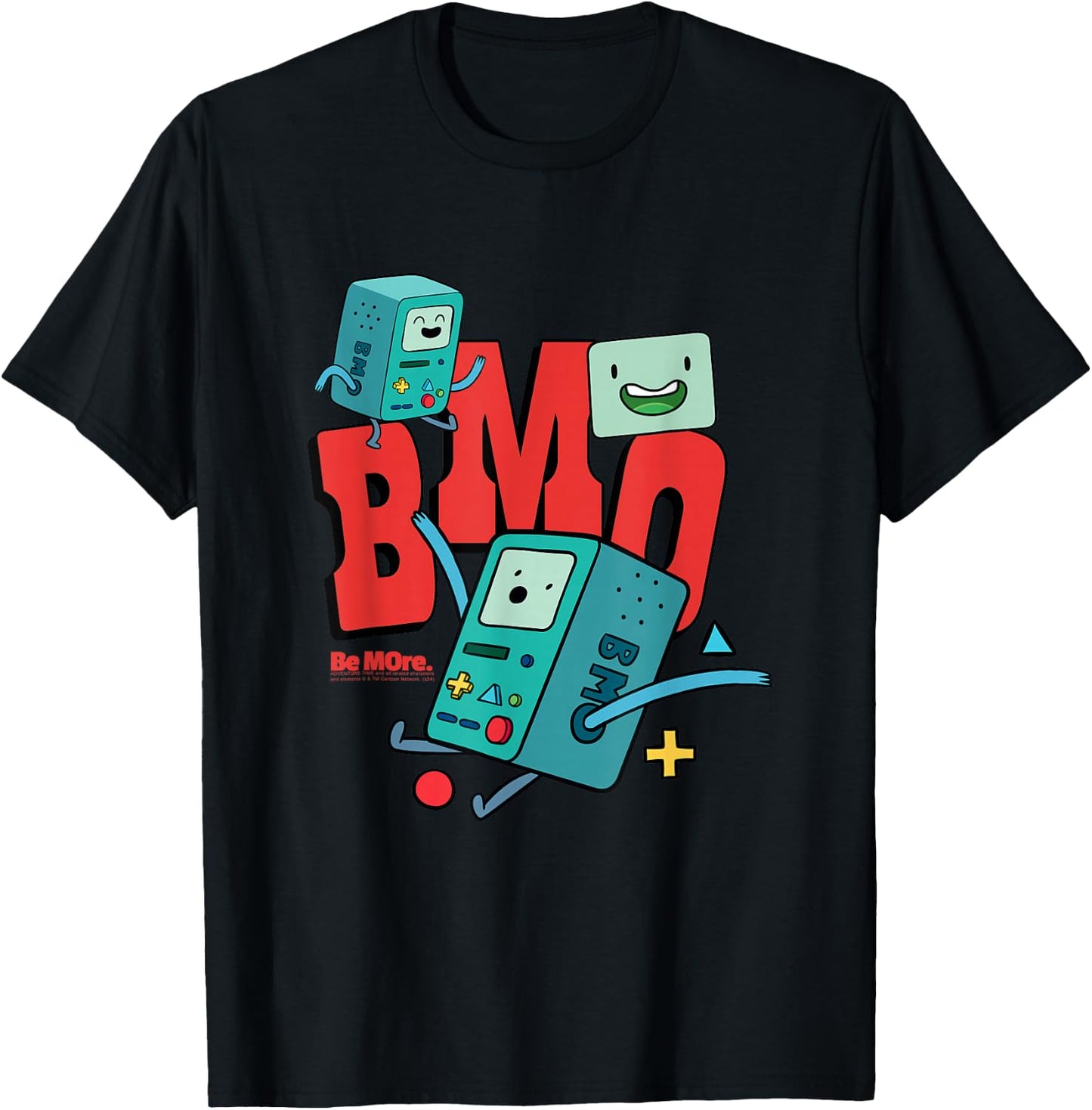 Adventure Time BMO Be More Emotions Collage Cartoon T-Shirt - T-Shirt | Black
