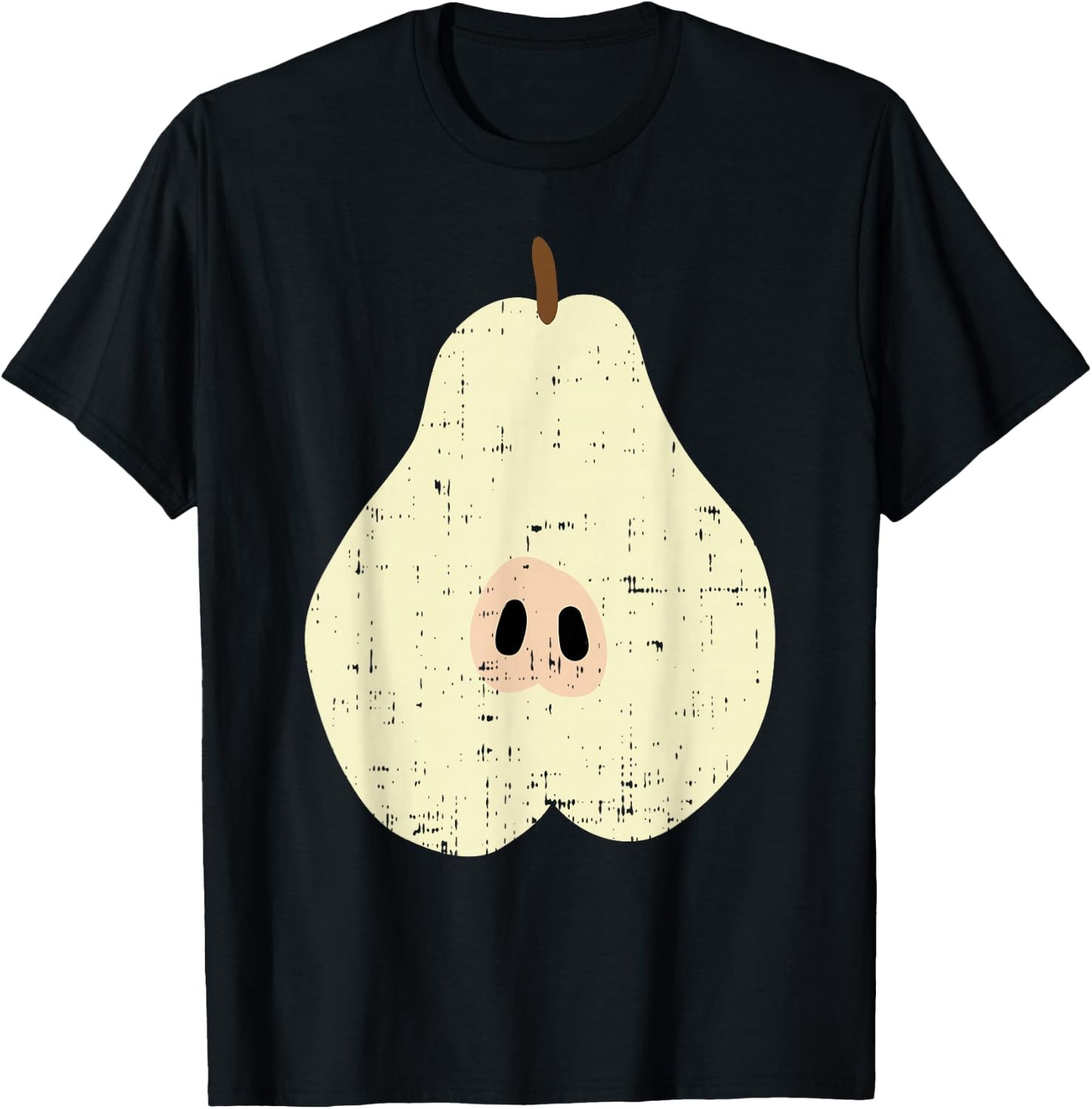 Pear Funny Fruit Food Lazy DIY Easy Halloween Costume T-Shirt - T-Shirt | Black
