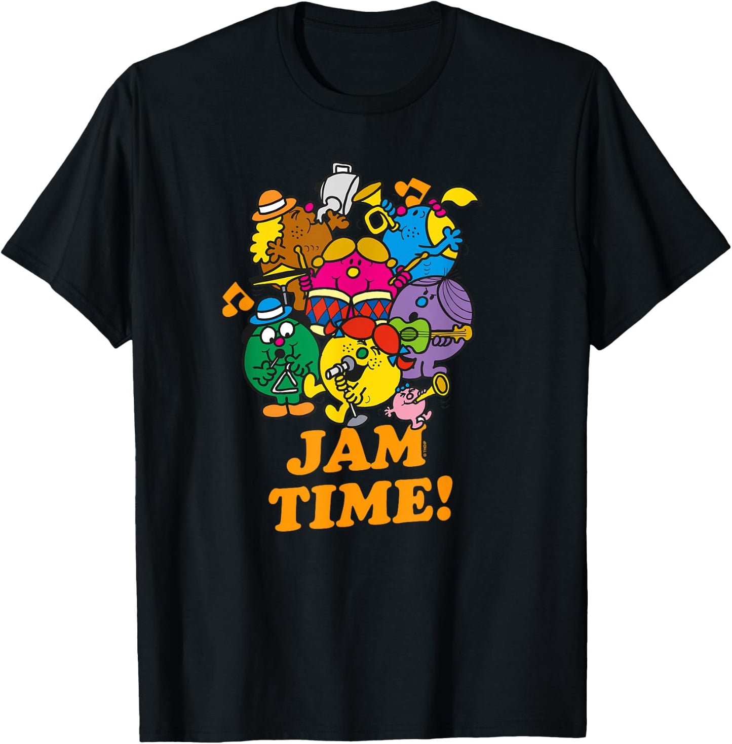 Mr. Men Little Miss Retro Music Jam Time T-Shirt - T-Shirt | Black