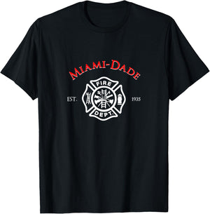Miami-Dade Florida Fire Rescue Department Firefighters Duty T-Shirt - T-Shirt | Black
