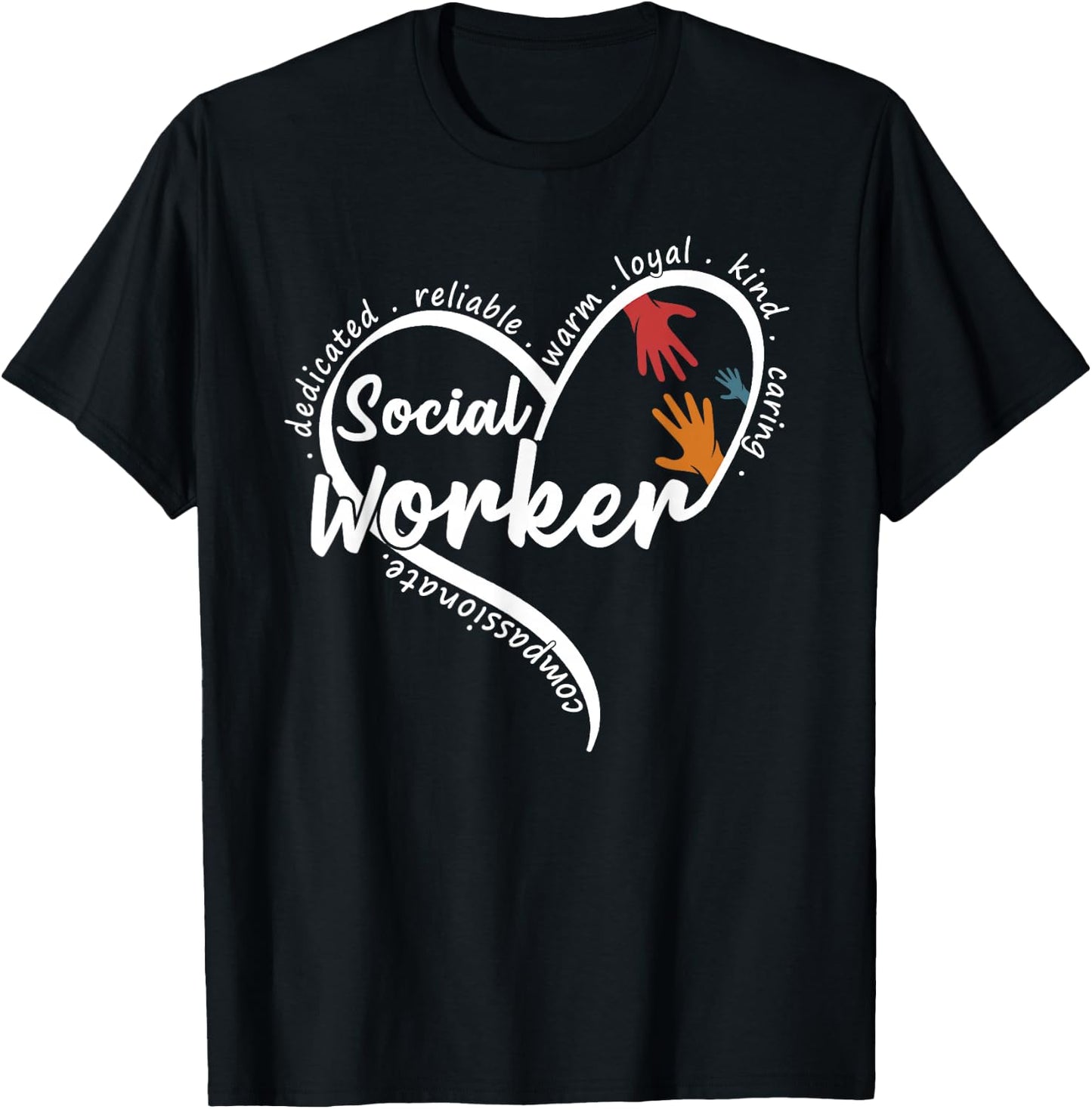 Social Worker Heart Social Work T-Shirt - T-Shirt | Black