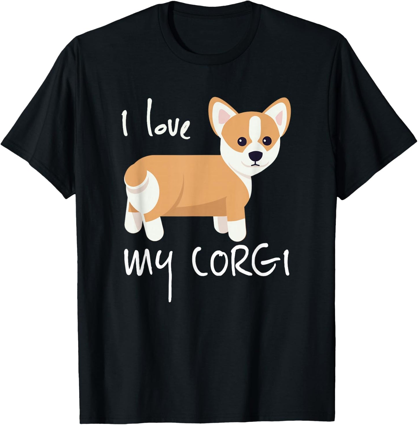 I Love My Corgi Dog Corgis Lovers T-Shirt - T-Shirt | Black