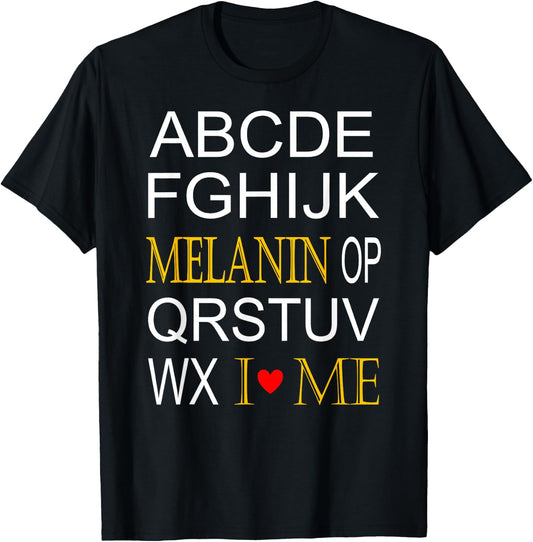 Melanin Abc's Art for African American Children T-Shirt - T-Shirt | Black