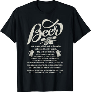 Being A Beer Drinker T Shirt, Beer Prayer T Shirt T-Shirt - T-Shirt | Black