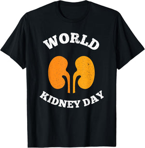 Simple World Kidney Day T Shirt Society Awareness T-Shirt - T-Shirt | Black