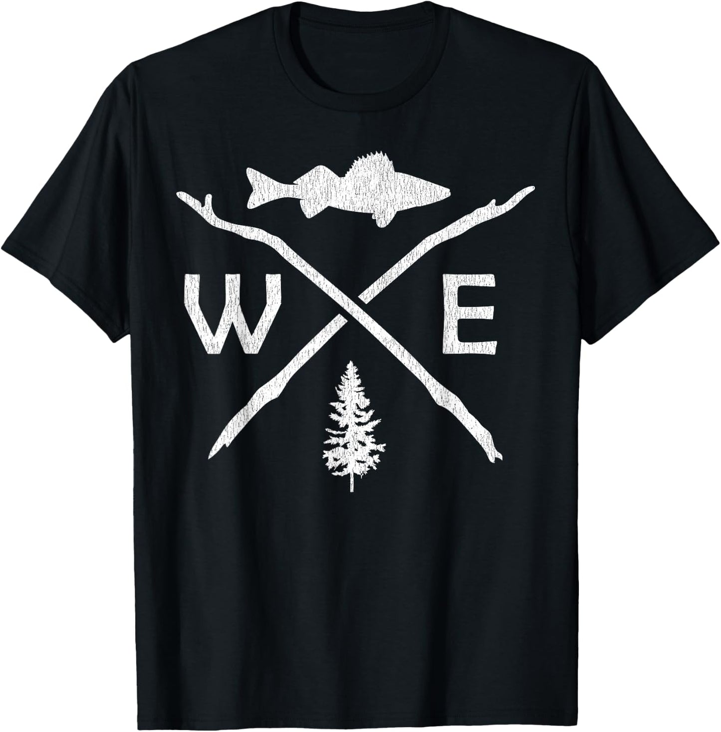 Walleye Fishing Outdoor Fisherman T-Shirt - T-Shirt | Black