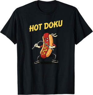 Hot Dog Martial Arts Fighter Nunchaku Wiener Funny Artwork T-Shirt - T-Shirt | Black