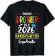Funny Proud Brother of a Class of 2026 Kindergarten Graduate T-Shirt - T-Shirt | Black