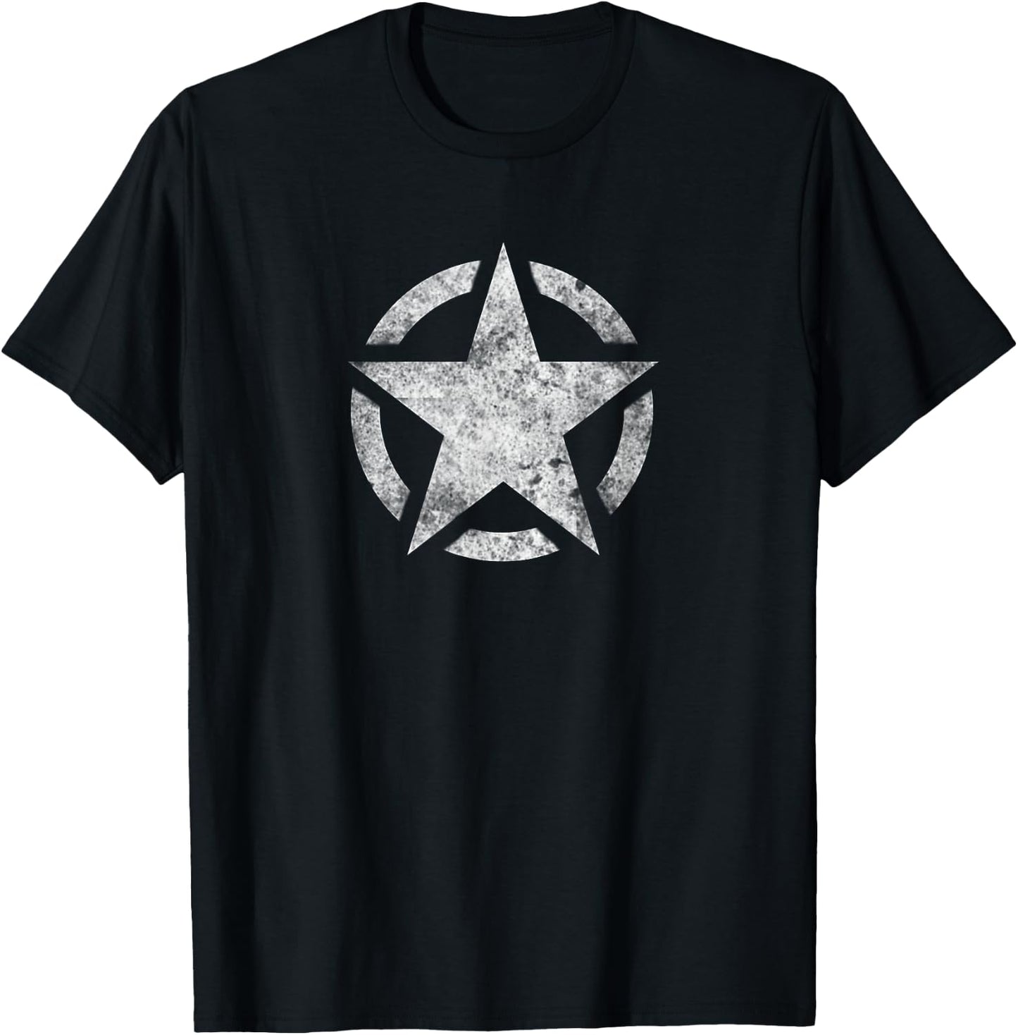 Military Star with Broken Circle for Veterans and Heros T-Shirt - T-Shirt | Black