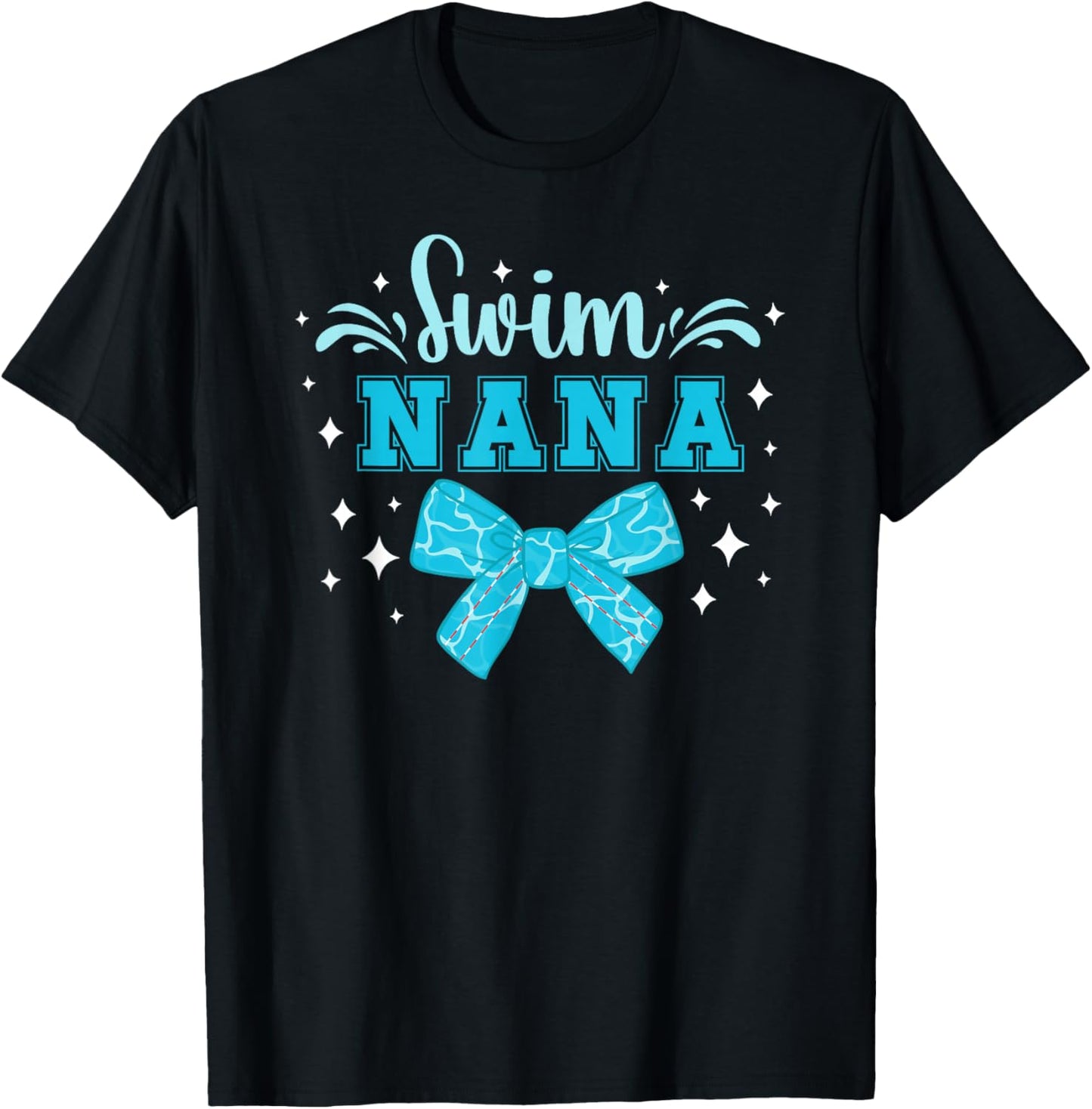 Swim Nana Of A Swimmer Nana Coquette Swimming Nana T-Shirt - T-Shirt | Black