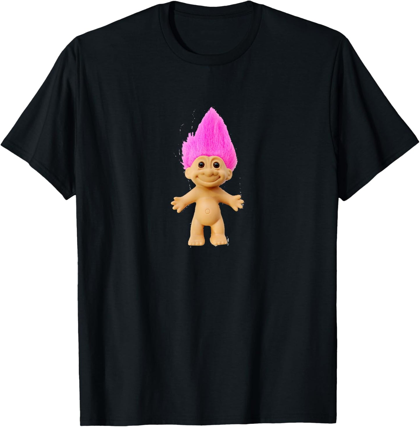 Pink Haired Troll Doll T-Shirt - T-Shirt | Black