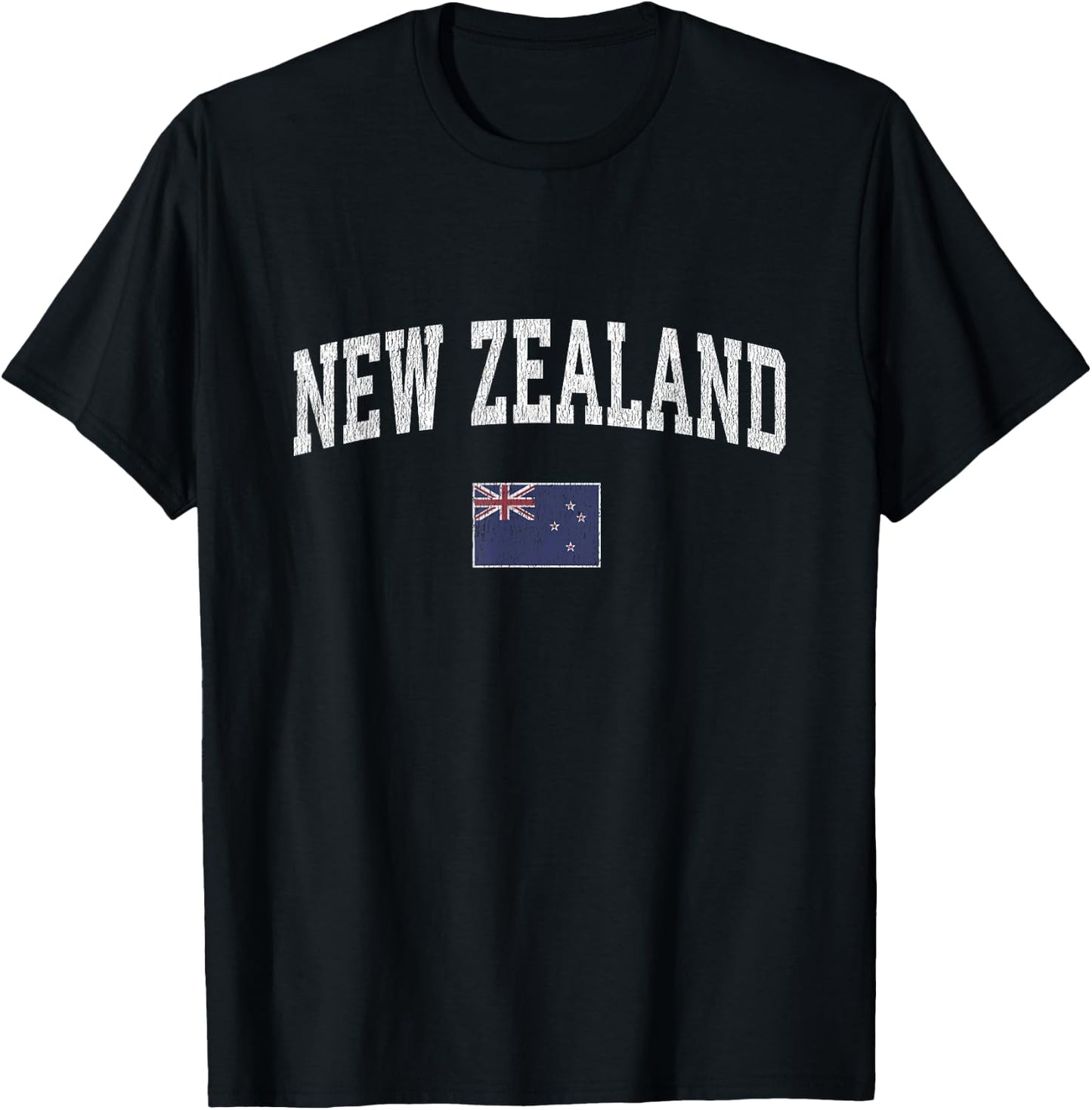 New Zealand Vintage Sports New Zealander Flag T-Shirt - T-Shirt | Black