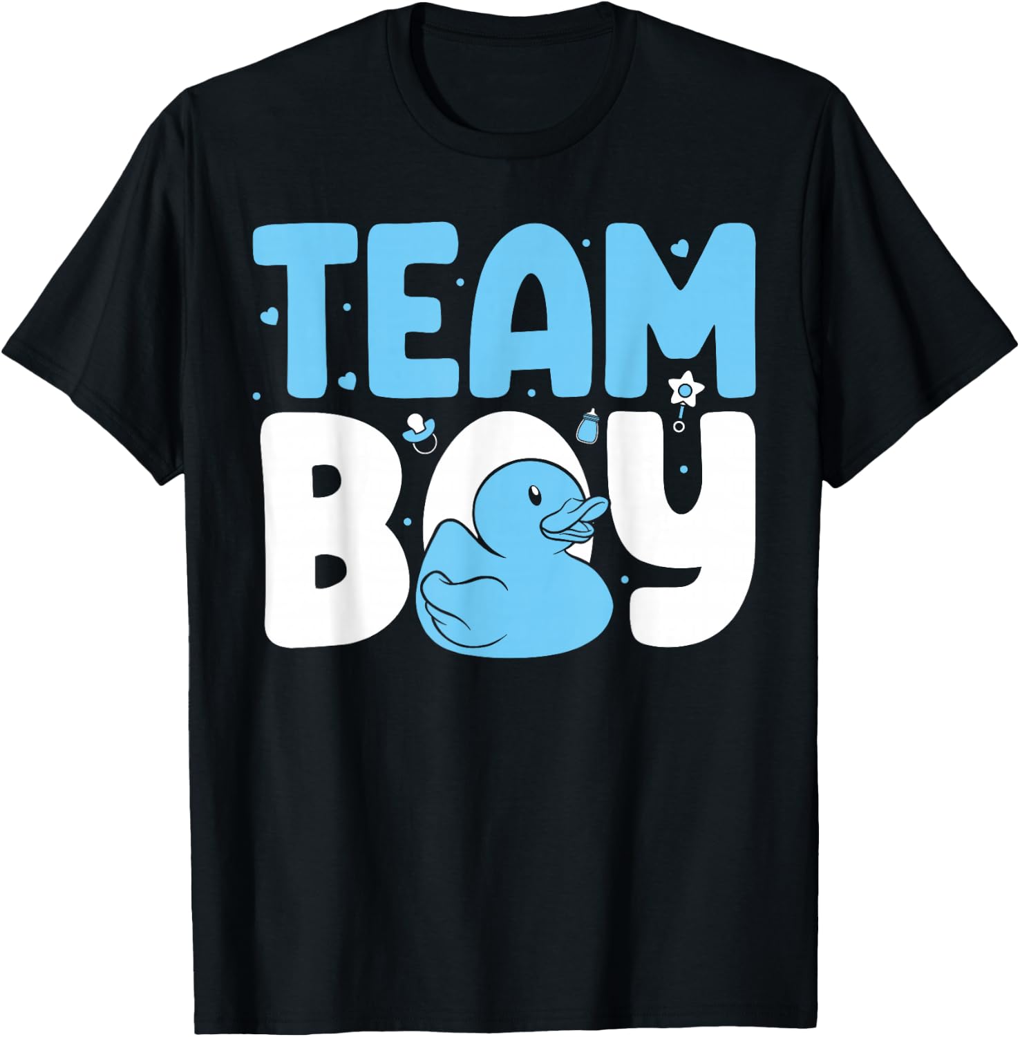 Team Boy Baby Announcement Pregnancy Duck Gender Reveal T-Shirt - T-Shirt | Black