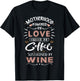Motherhood Powered by Love Fueled by Coffee & Wine Mother T-Shirt - T-Shirt | Black