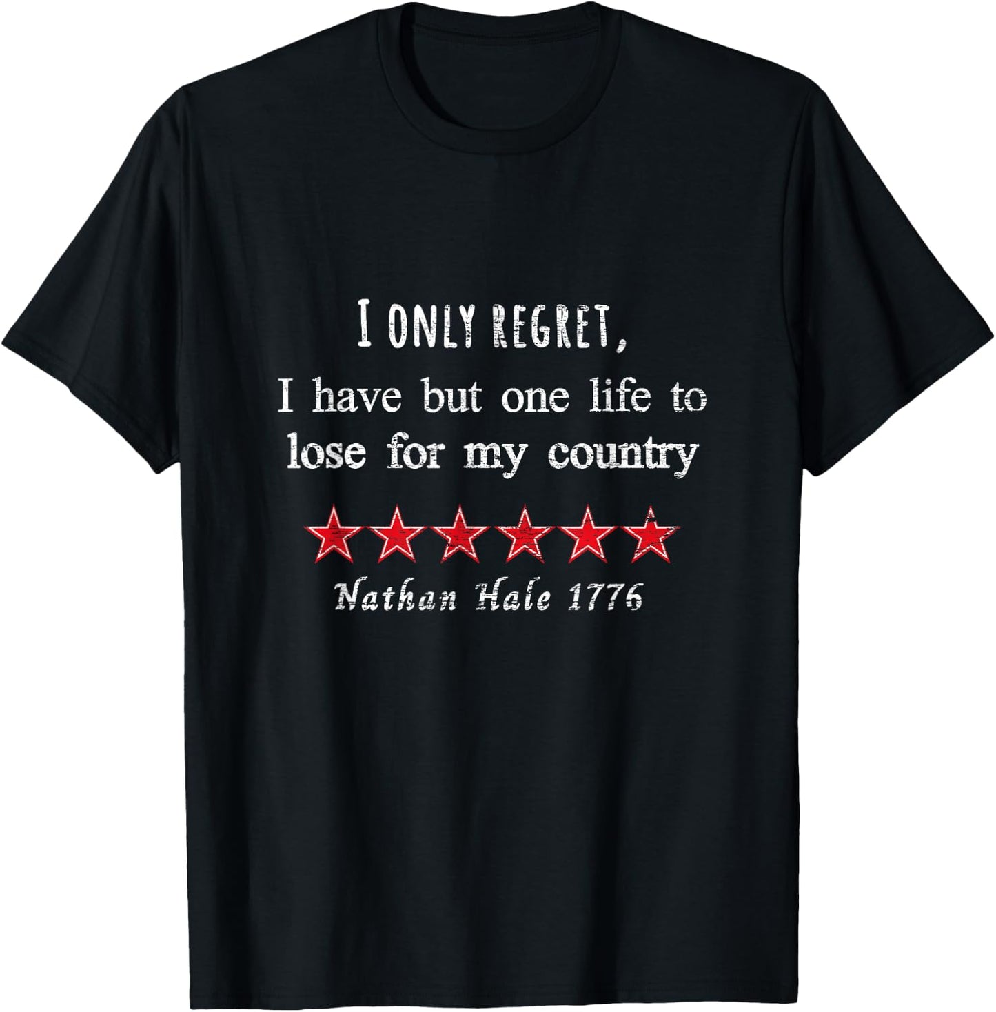 Nathan Hale 1776 Revolutionary War Quote Life for Country T-Shirt - T-Shirt | Black