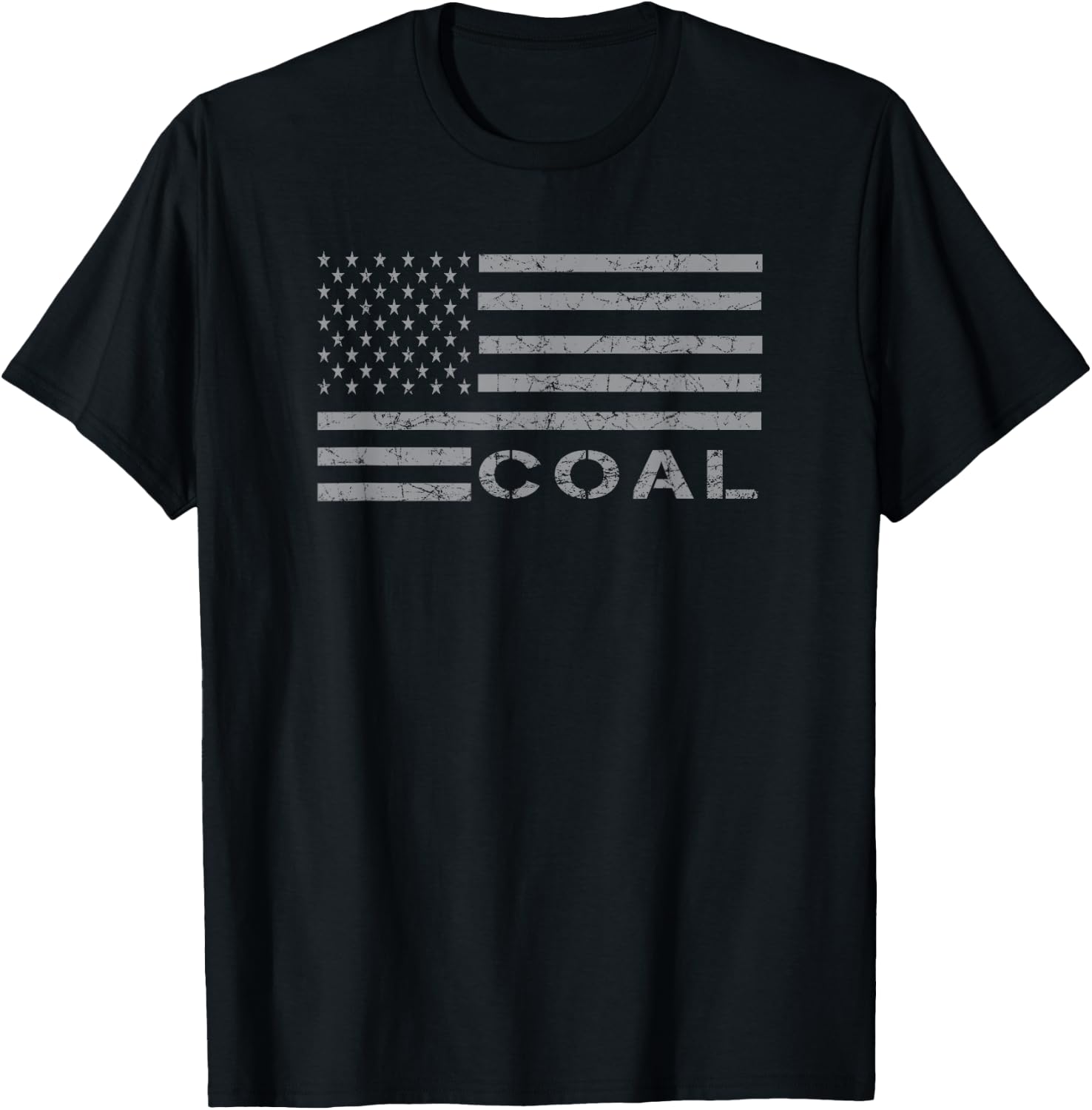 Vintage American Flag for Coal Mining T-Shirt - T-Shirt | Black