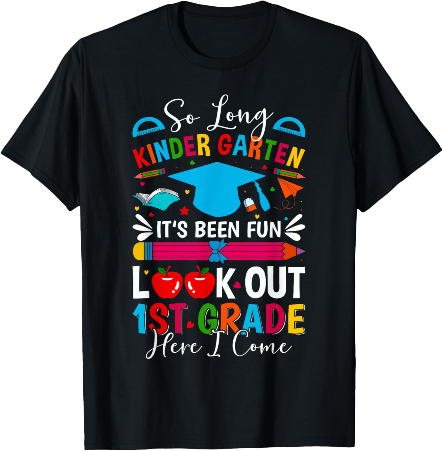 Kindergarten Graduation Graduate Kids Boys Girls T-Shirt - T-Shirt | Black
