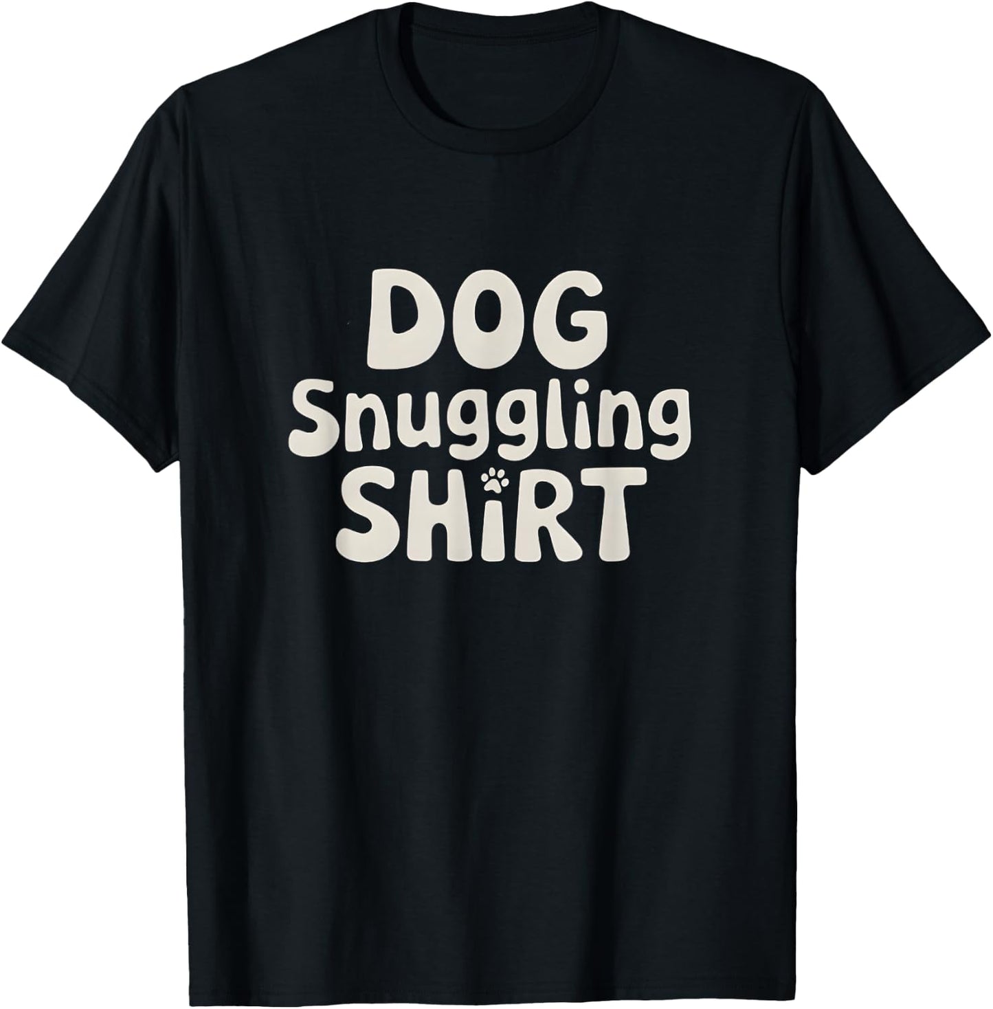 Dog Snuggling Shirt - Funny Dog Cuddle Mom Dad T-Shirt - T-Shirt | Black