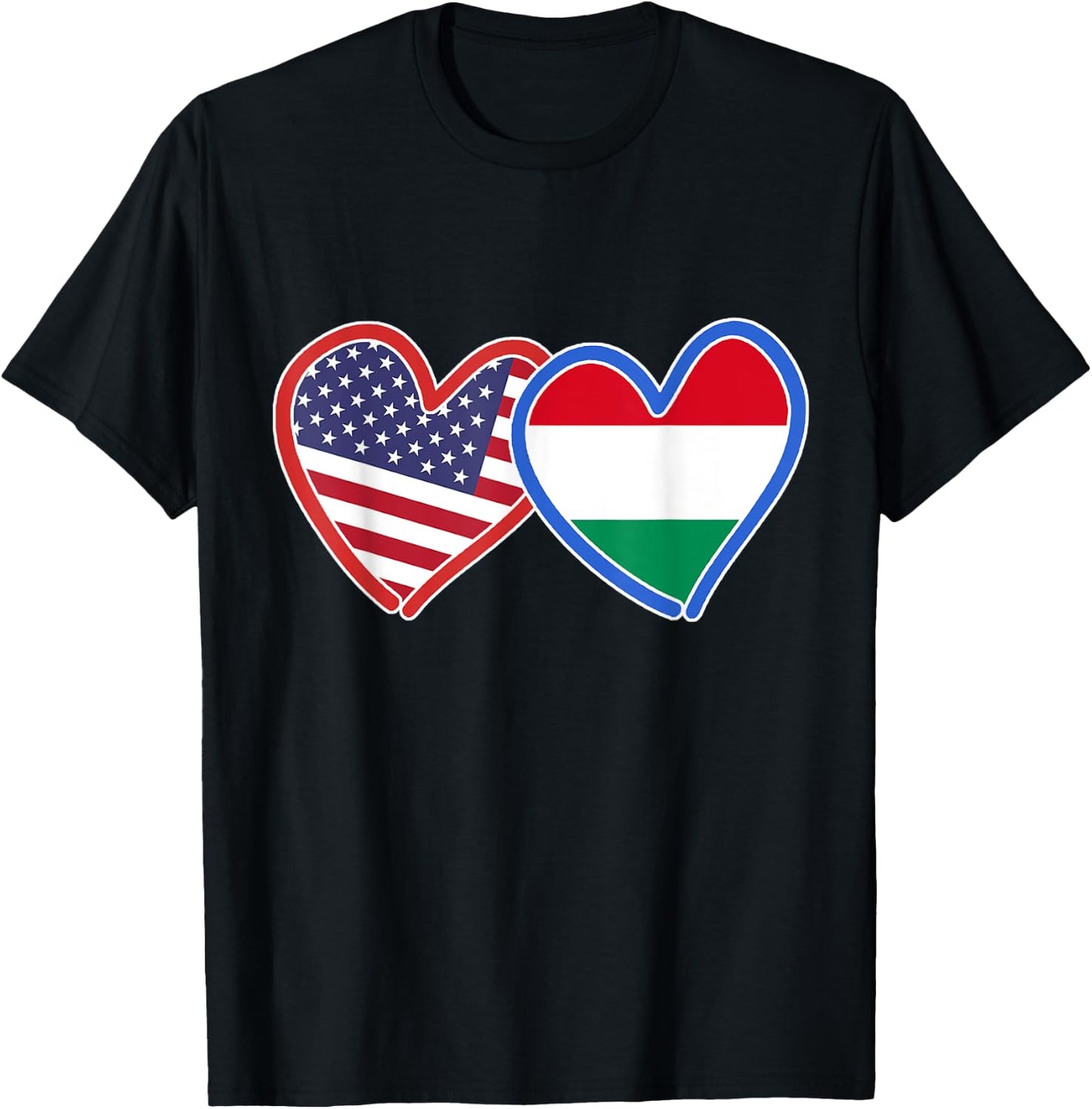 Hungarian American Hungary & America Flag T-Shirt - T-Shirt | Black