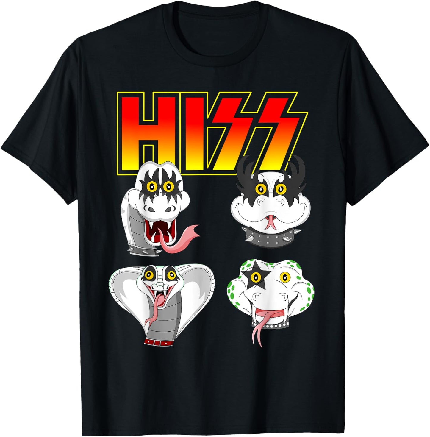 Hiss Funny Snake Lover Rock And Roll Band Gift T-Shirt - T-Shirt | Black