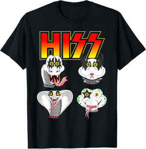 Hiss Funny Snake Lover Rock And Roll Band Gift T-Shirt - T-Shirt | Black