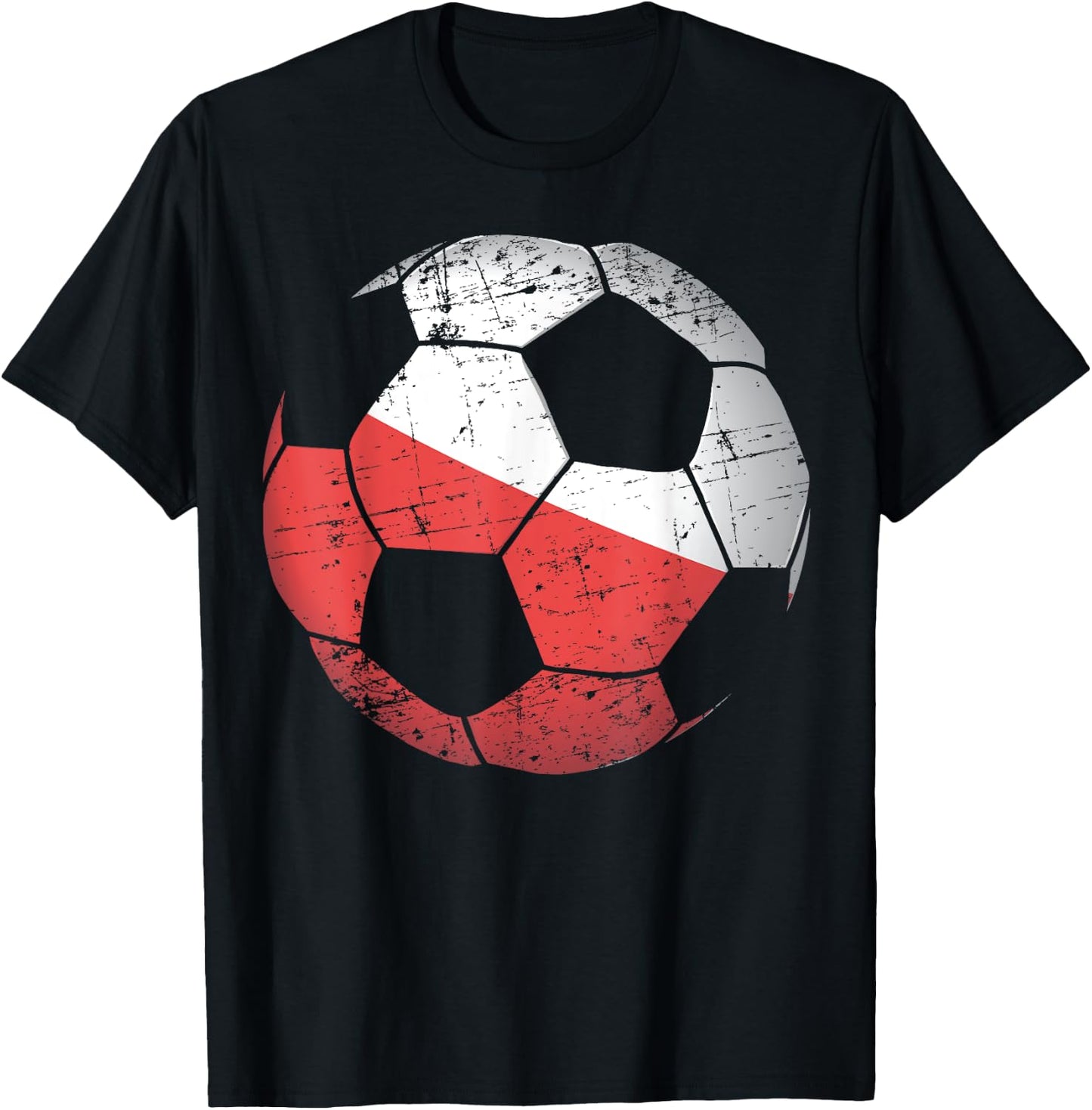 Poland Soccer Ball Flag Jersey Shirt - Polish Football Gift T-Shirt - T-Shirt | Black