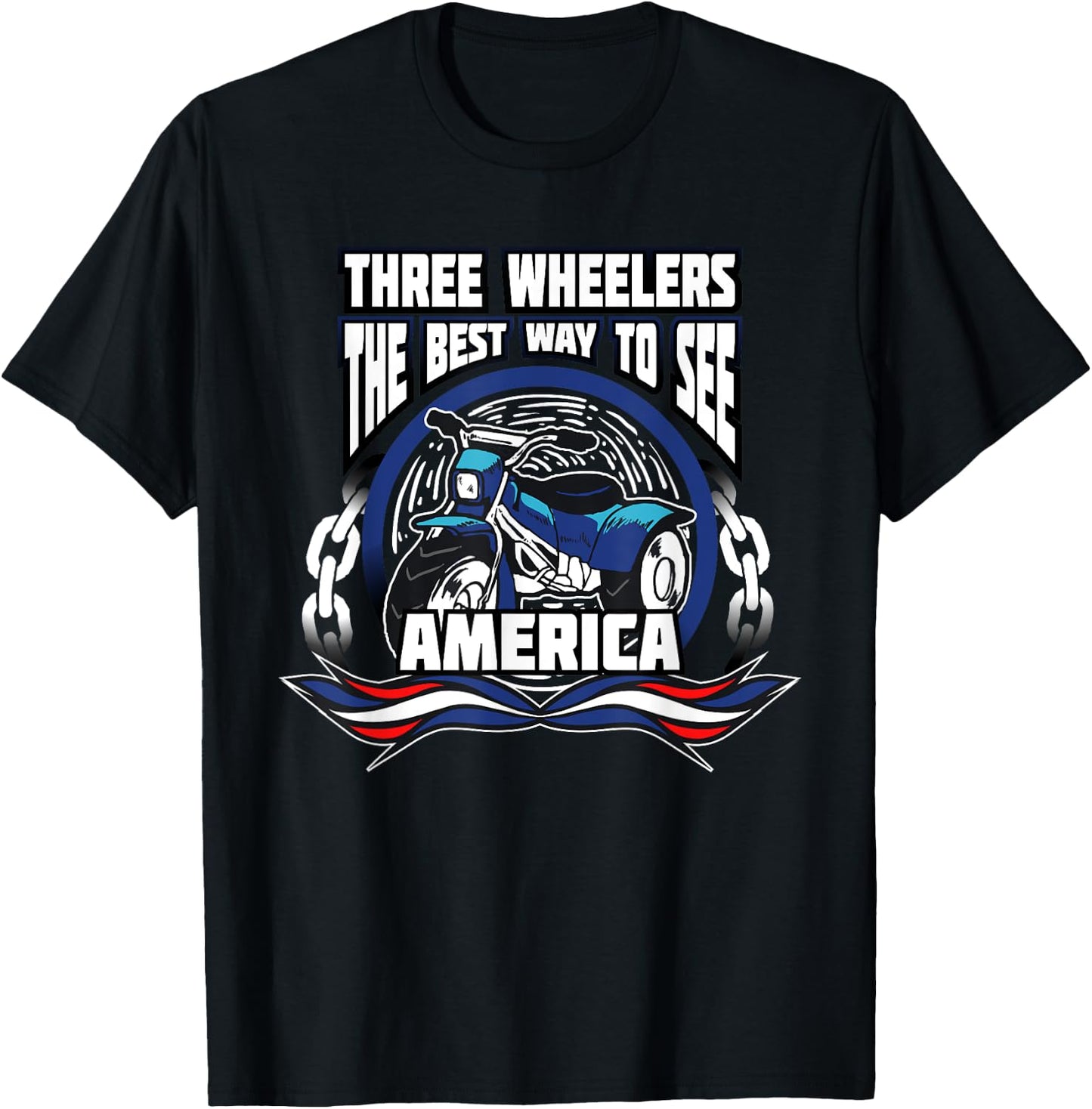 Patriotic Trike Motorcycle Three Wheeler Quote T-Shirt - T-Shirt | Black