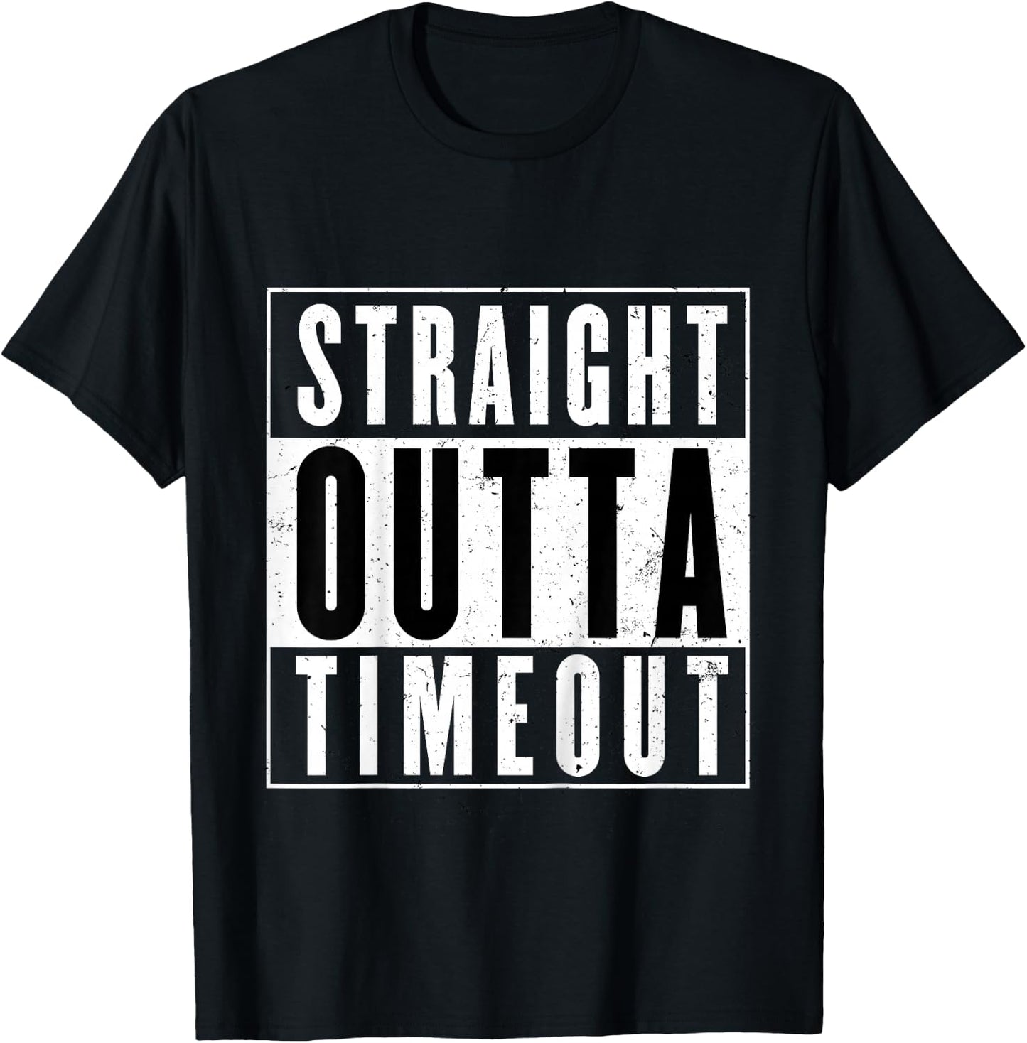 Kids Straight Outta Timeout Toddler Childs Youth T Shirt T-Shirt - T-Shirt | Black