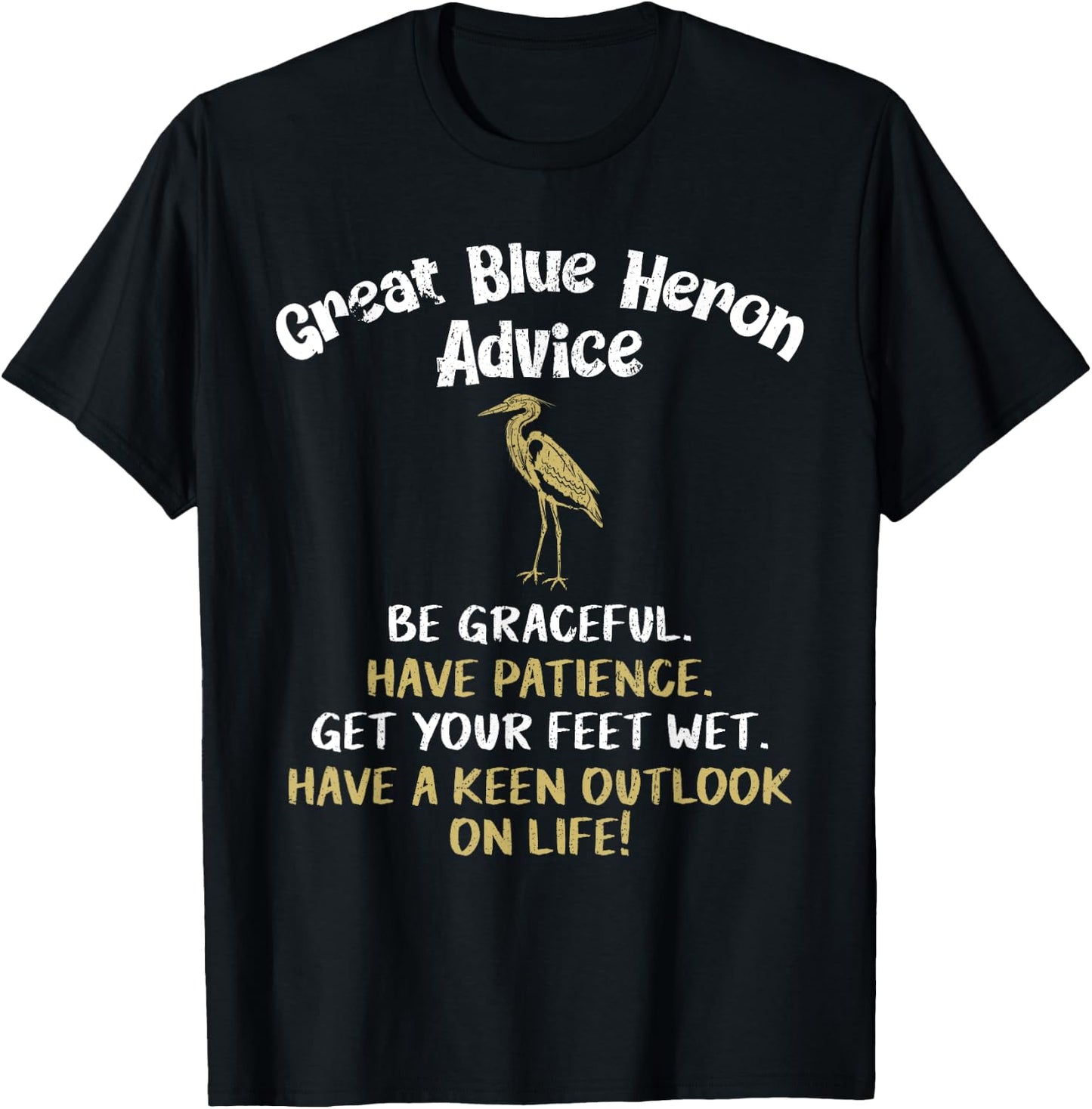 Blue Heron Bird T-Shirt - T-Shirt | Black