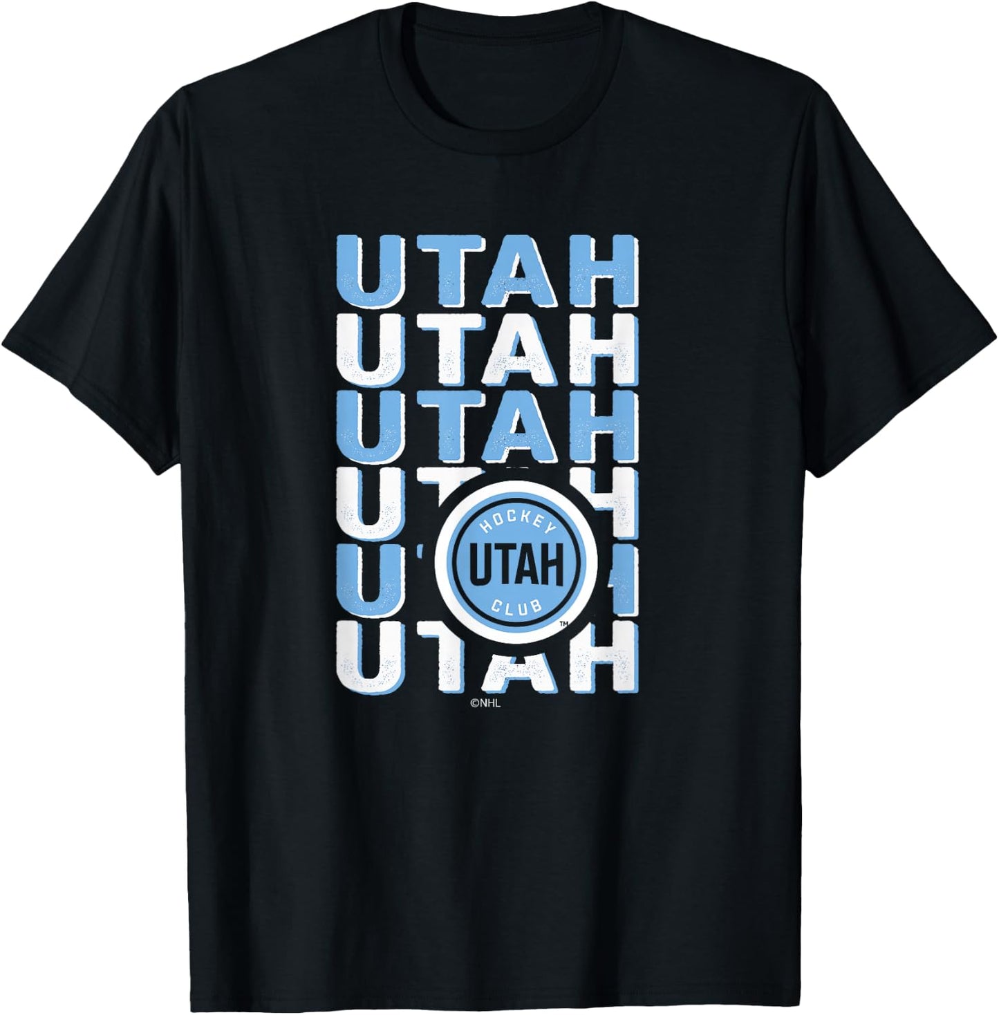Utah Hockey Club Repeat Black Officially Licensed T-Shirt - T-Shirt | Black