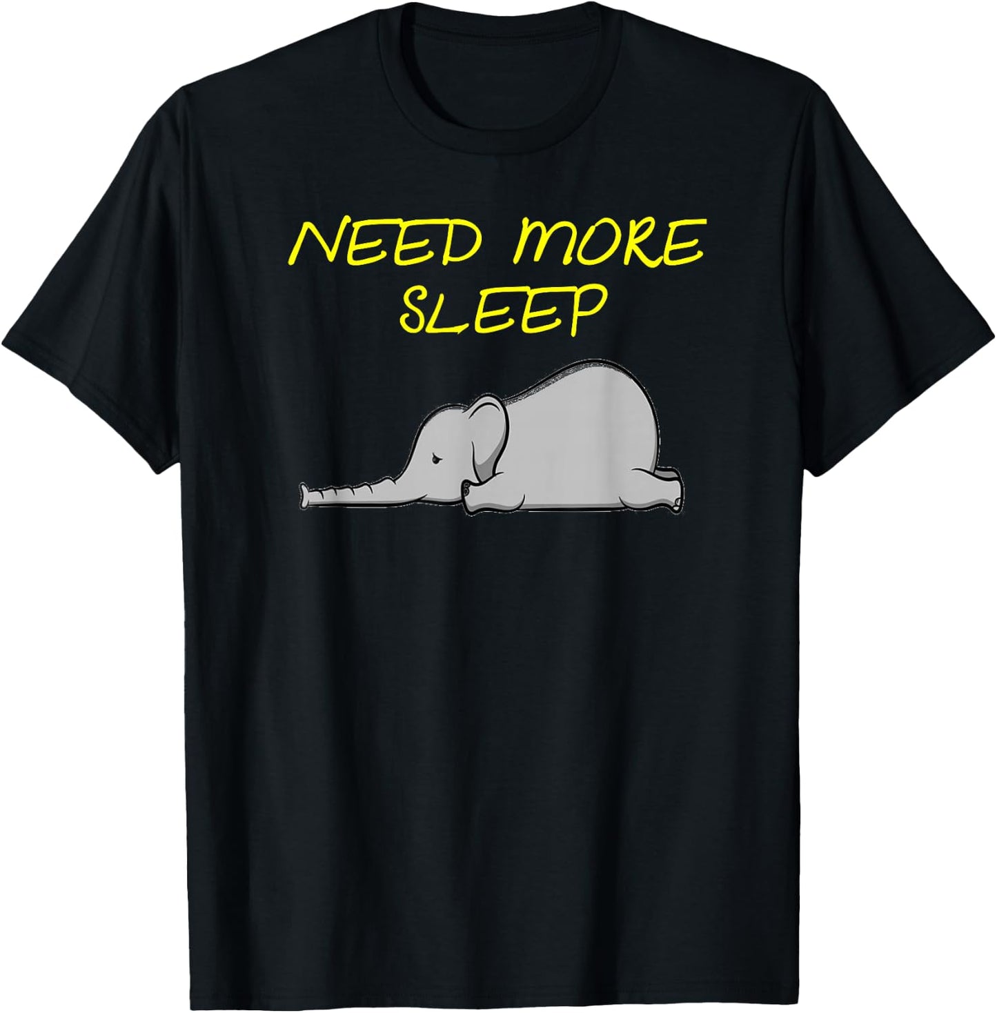 Funny Sleeping Elephant Pajama for Bedtime T-Shirt - T-Shirt | Black