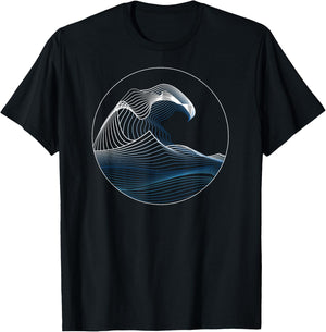 Great Wave of Music Hokusai off Kanagawa Japanese Art T-Shirt - T-Shirt | Black