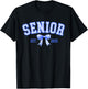Senior 2025 Coquette Class of 2025 Blue Bows Retro T-Shirt - T-Shirt | Black