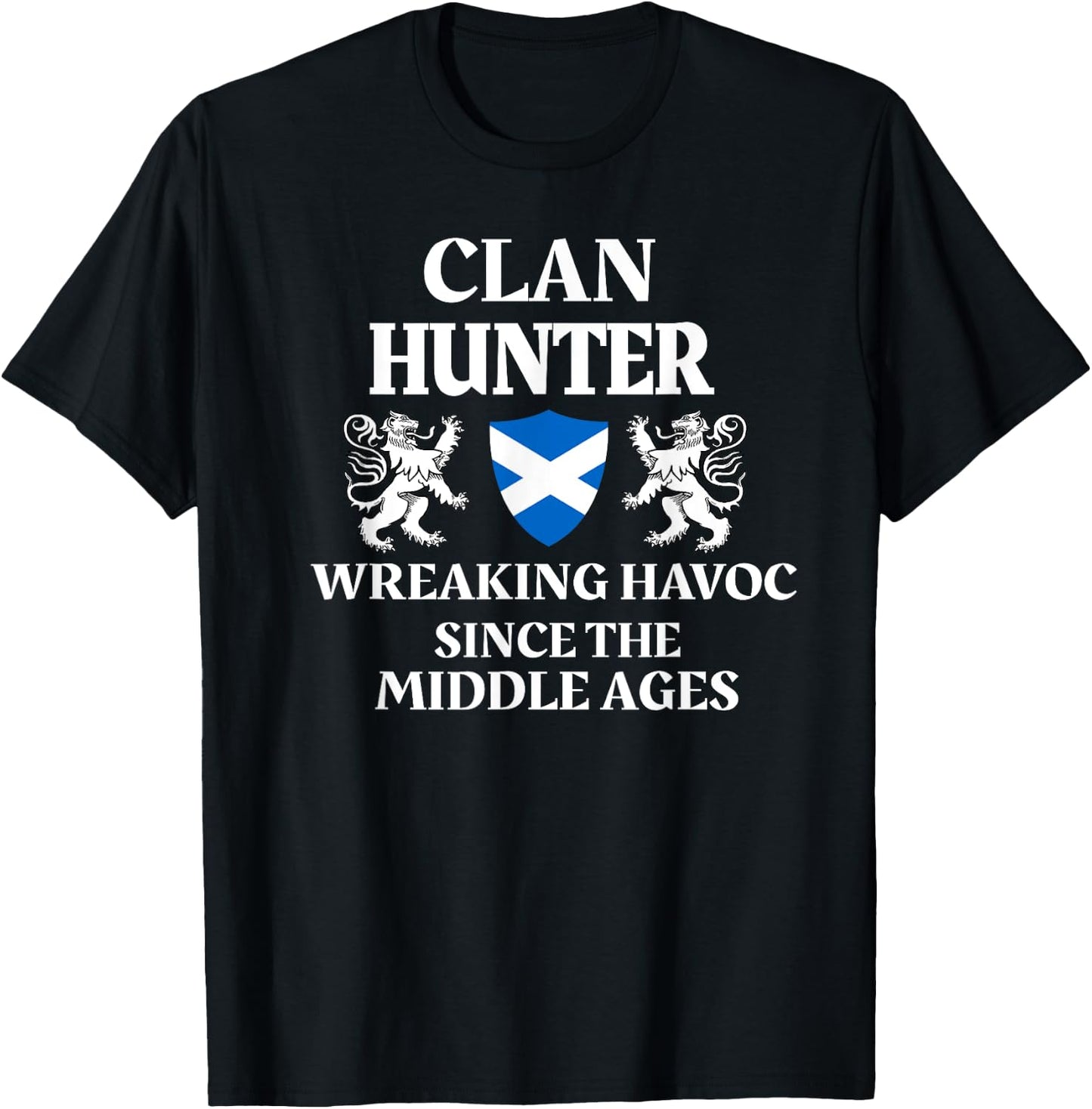 Hunter Scottish Family Clan Scotland Name T-Shirt - T-Shirt | Black