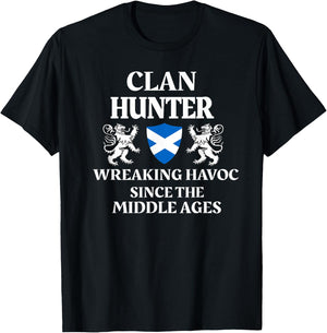 Hunter Scottish Family Clan Scotland Name T-Shirt - T-Shirt | Black