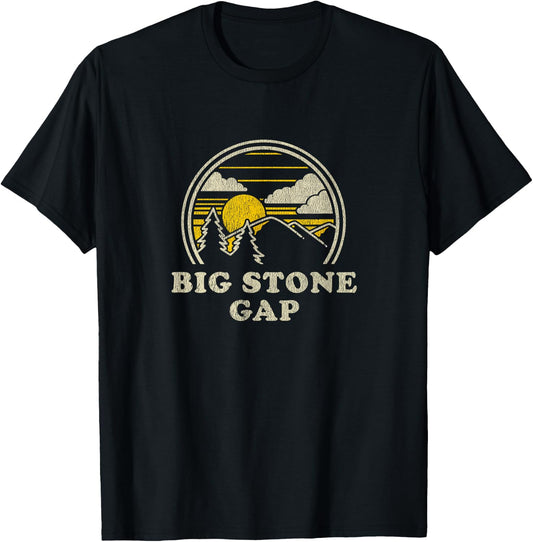 Big Stone Gap Virginia VA T Shirt Vintage Hiking Mountains T-Shirt - T-Shirt | Black