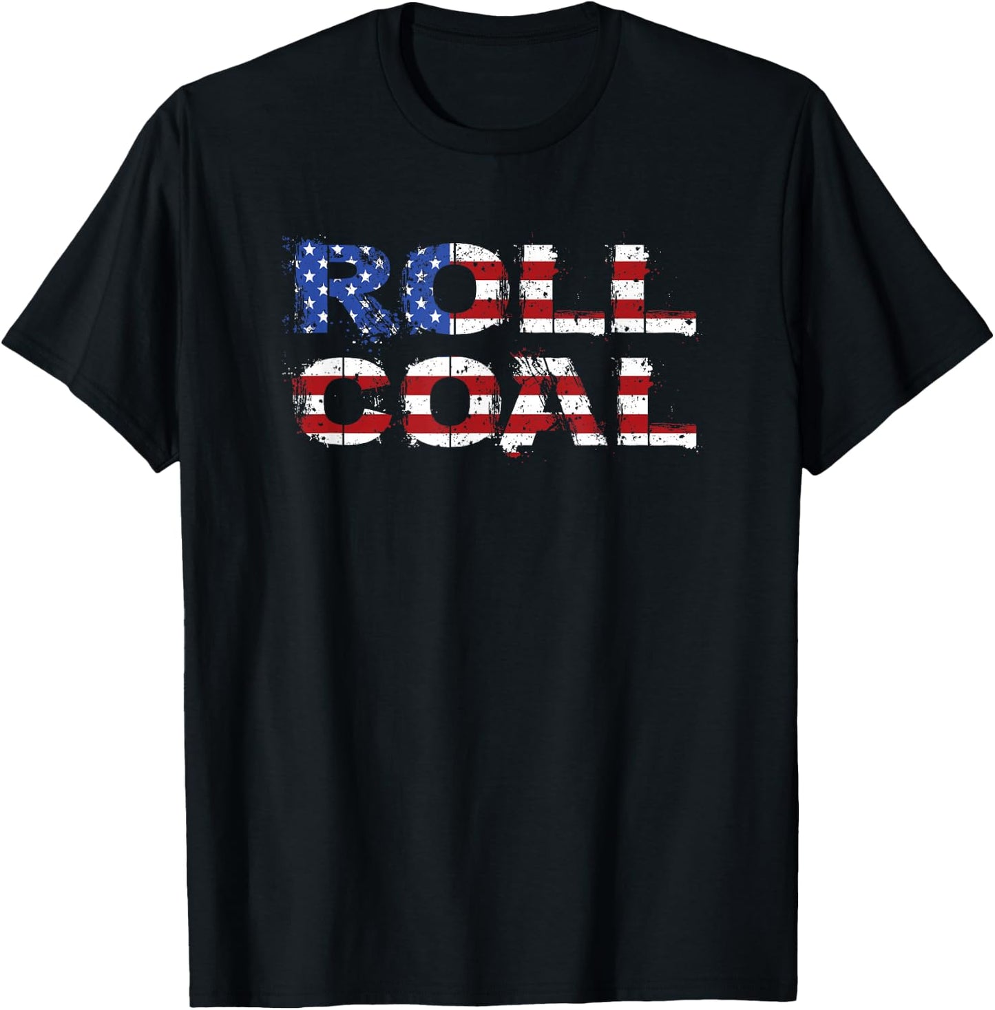 Diesel Roll Coal USA Flag Turbo Diesels Power Gift T-Shirt - T-Shirt | Black