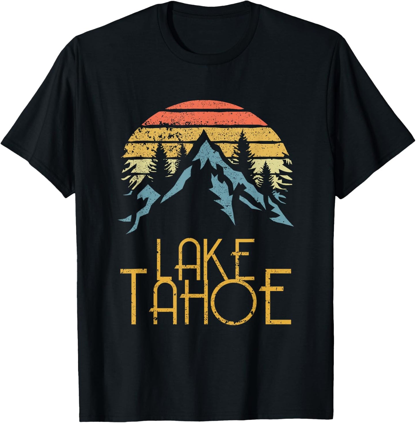 Vintage Lake Tahoe California Nevada Retro T Shirt T-Shirt - T-Shirt | Black