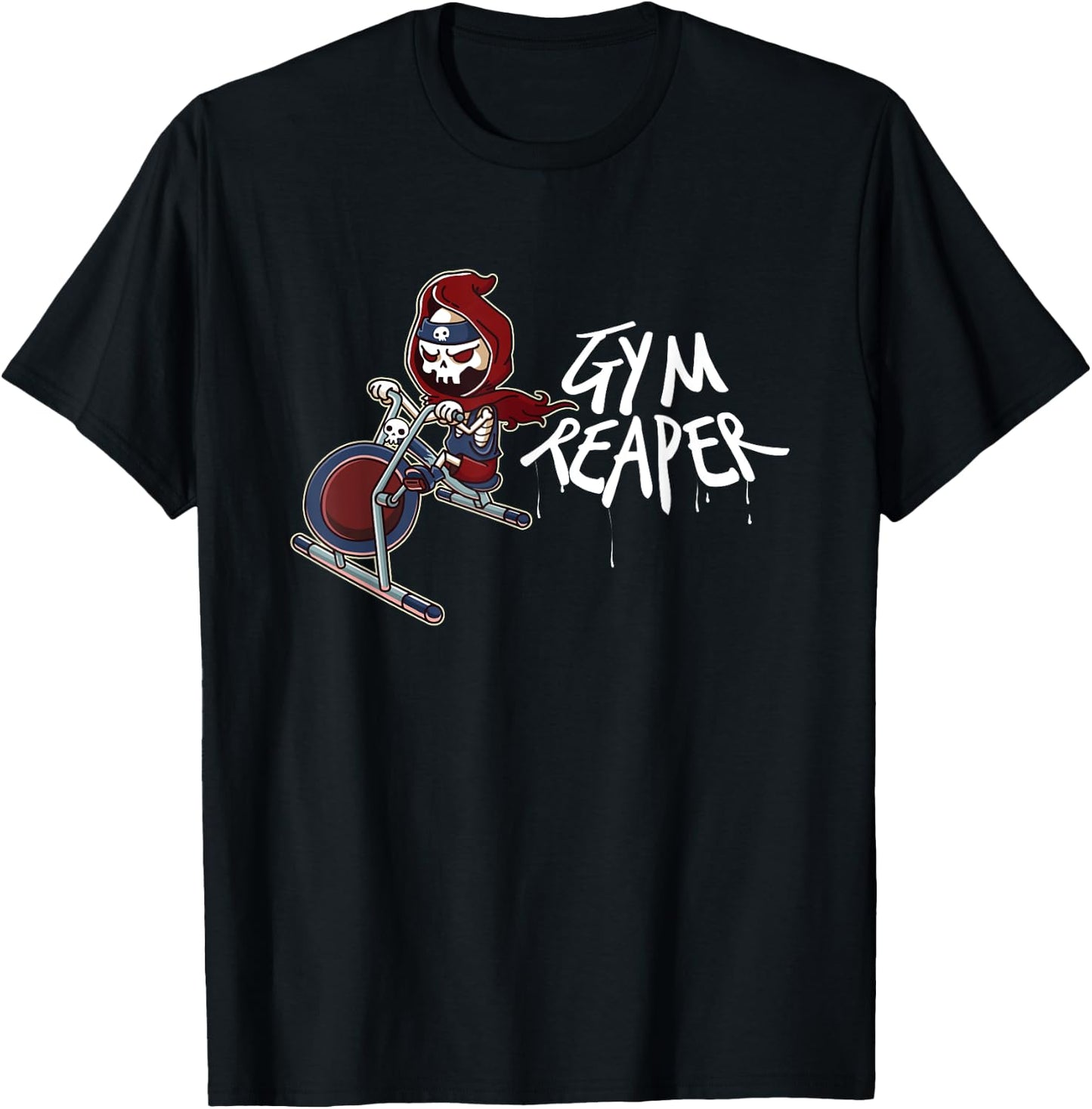 Gym Reaper Grim Reaper Cardio Is Hardio Workout Halloween T-Shirt - T-Shirt | Black