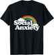 Social Anxiety shirt rainbow funny retro joke T-Shirt - T-Shirt | Black