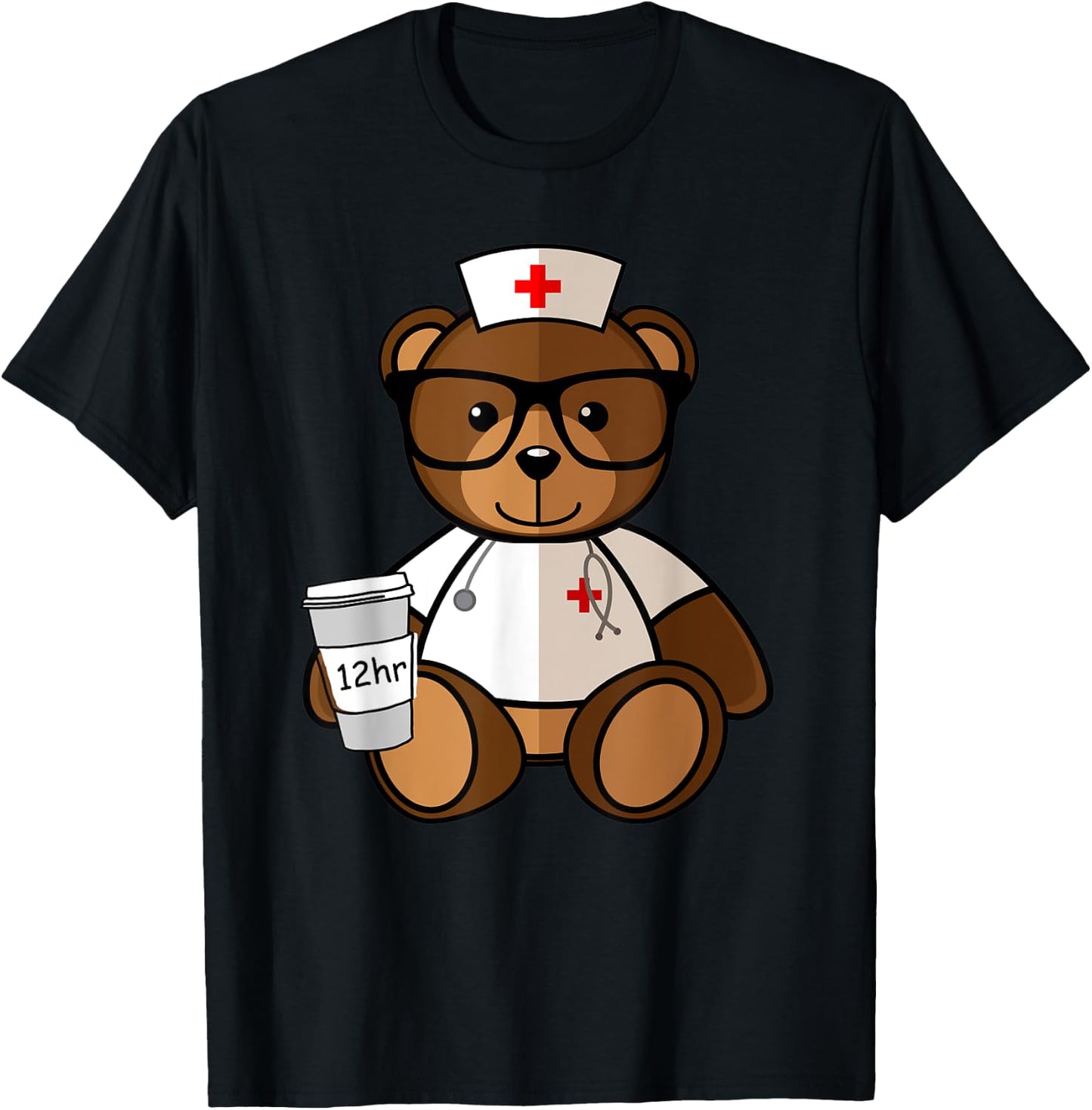 Teddy Bear Nurse Nursing for Valentine Day Gifts T-Shirt - T-Shirt | Black